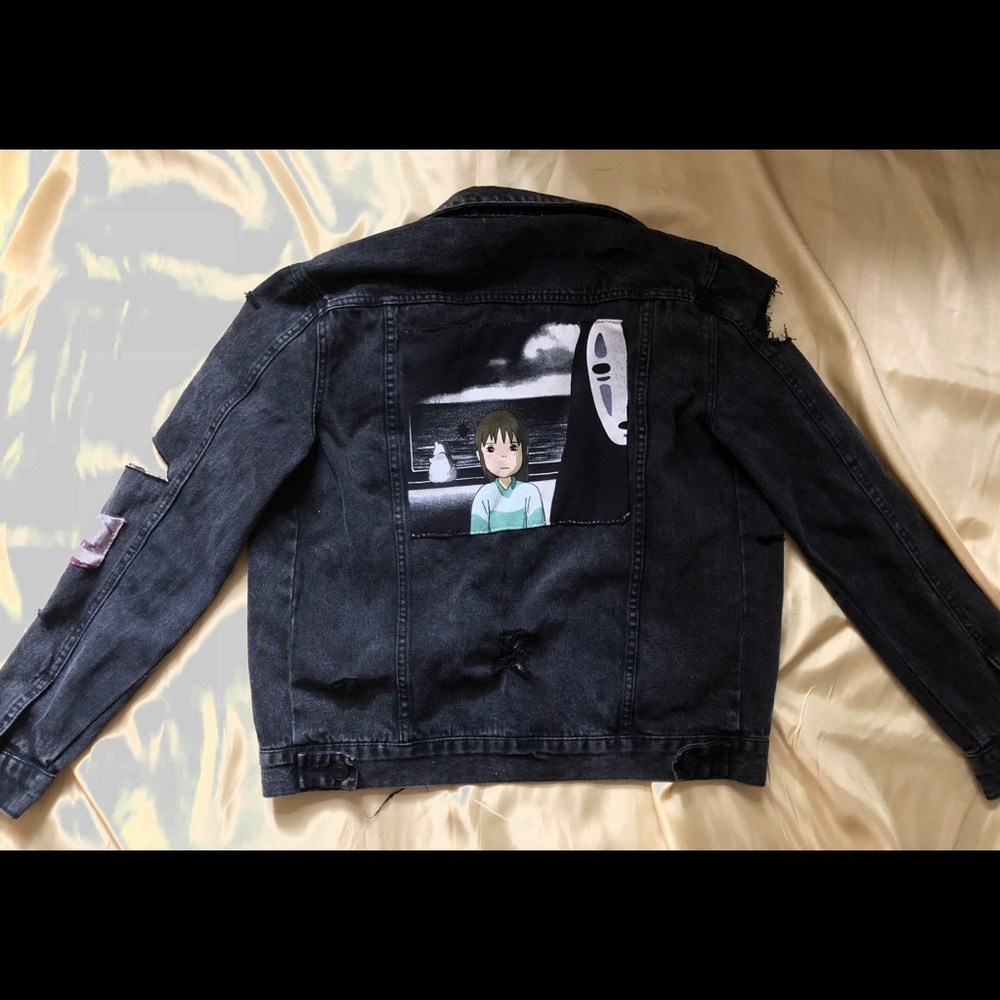 Black jean jacket personally customized